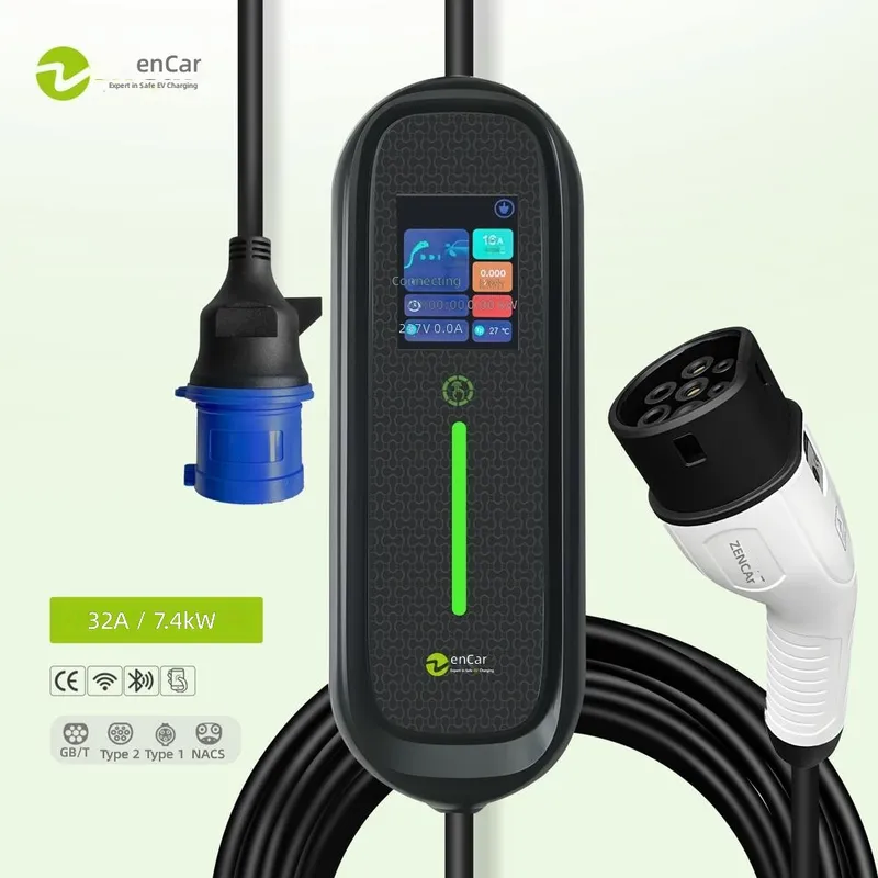 Portable Ev Charger 32A Type 2 Cee Plug - 7kW 32A Type 2 Draagbare EV-lader