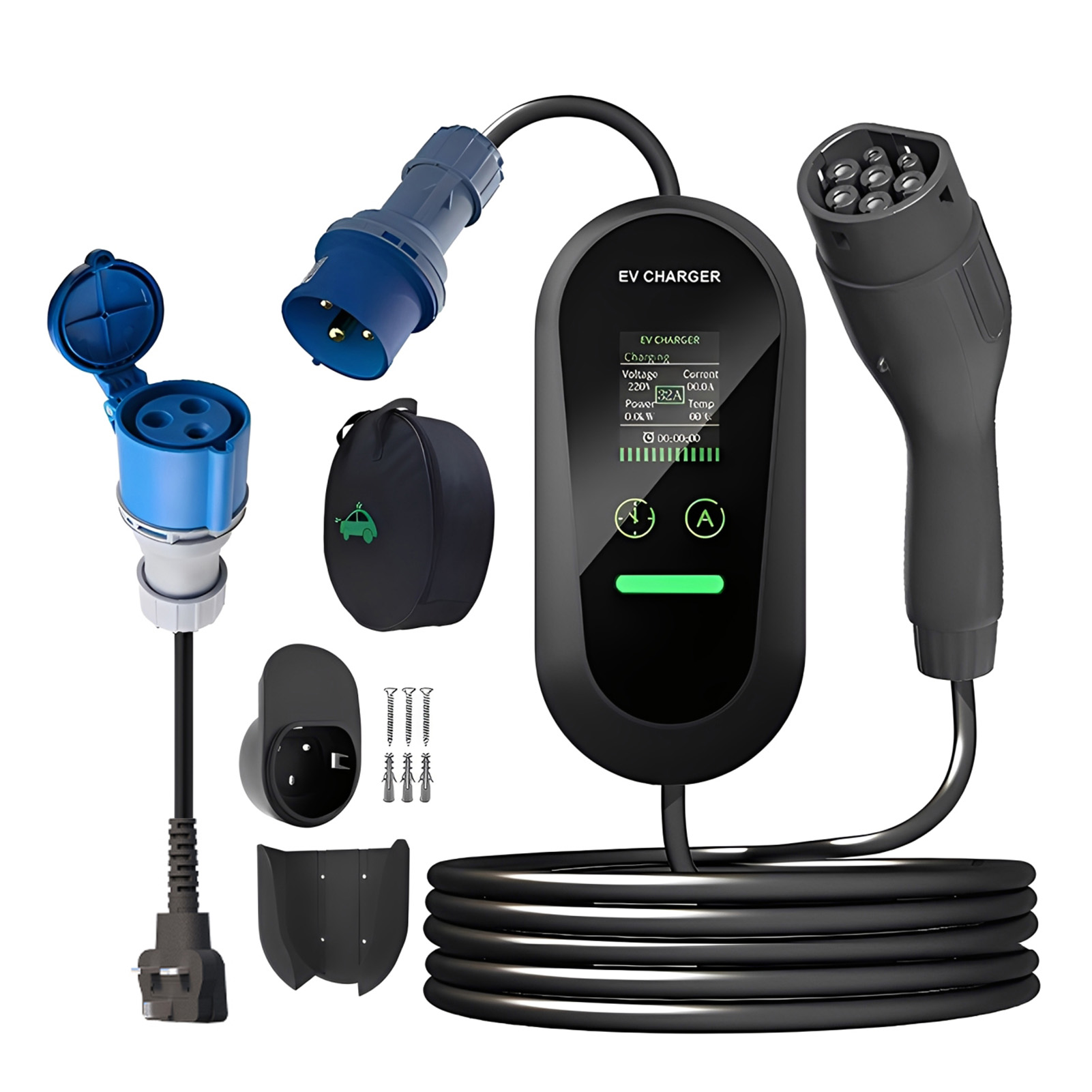 Portable Ev Charger 32A Type 2 Cee Plug - Type2 Draagbare EV-oplader 7KW 32A 5M