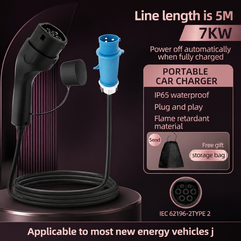 Portable Ev Charger 32A Type 2 Cee Plug - 7KW ROMADA 32A Draagbare Oplader voor