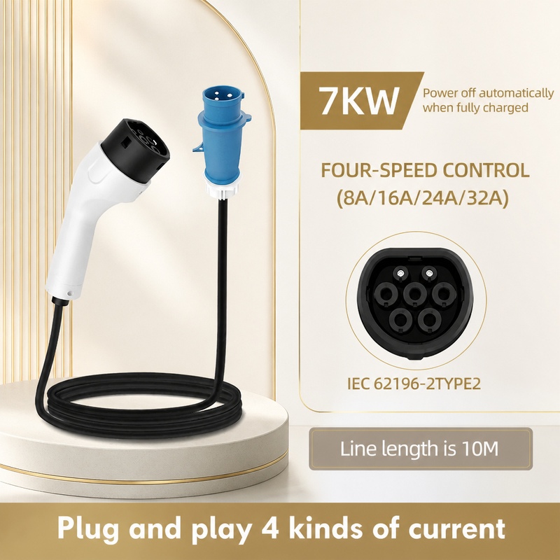 ROMADA 7KW 32A Draagbare Oplad - Portable Ev Charger 32A Type 2 Cee Plug recensie en prijs