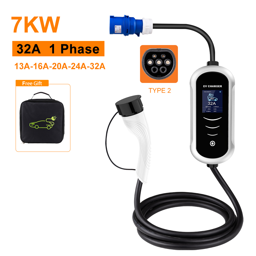 Ipengen Type 2 Draagbare Ev Op - Portable Ev Charger 32A Type 2 Cee Plug recensie en prijs