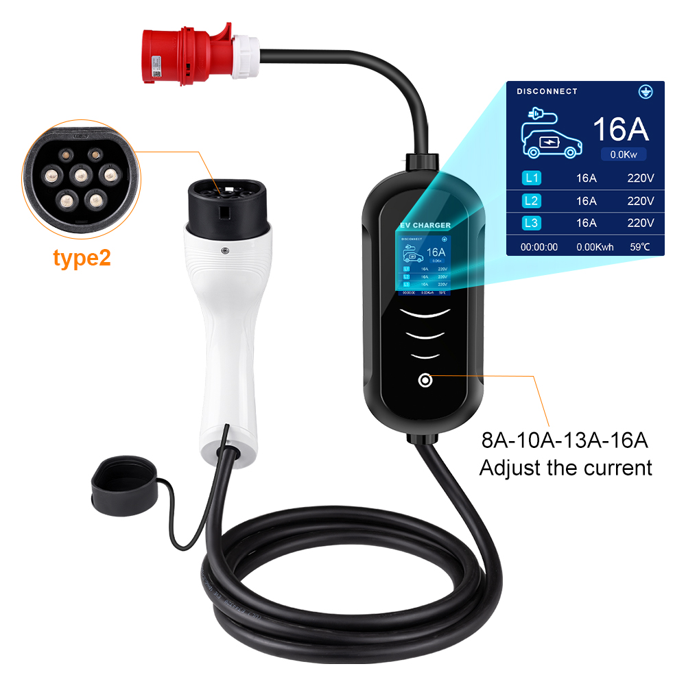Ipengen 11kw 16a 3 Fase Ev Dra - Portable Ev Charger 32A Type 2 Cee Plug recensie en prijs