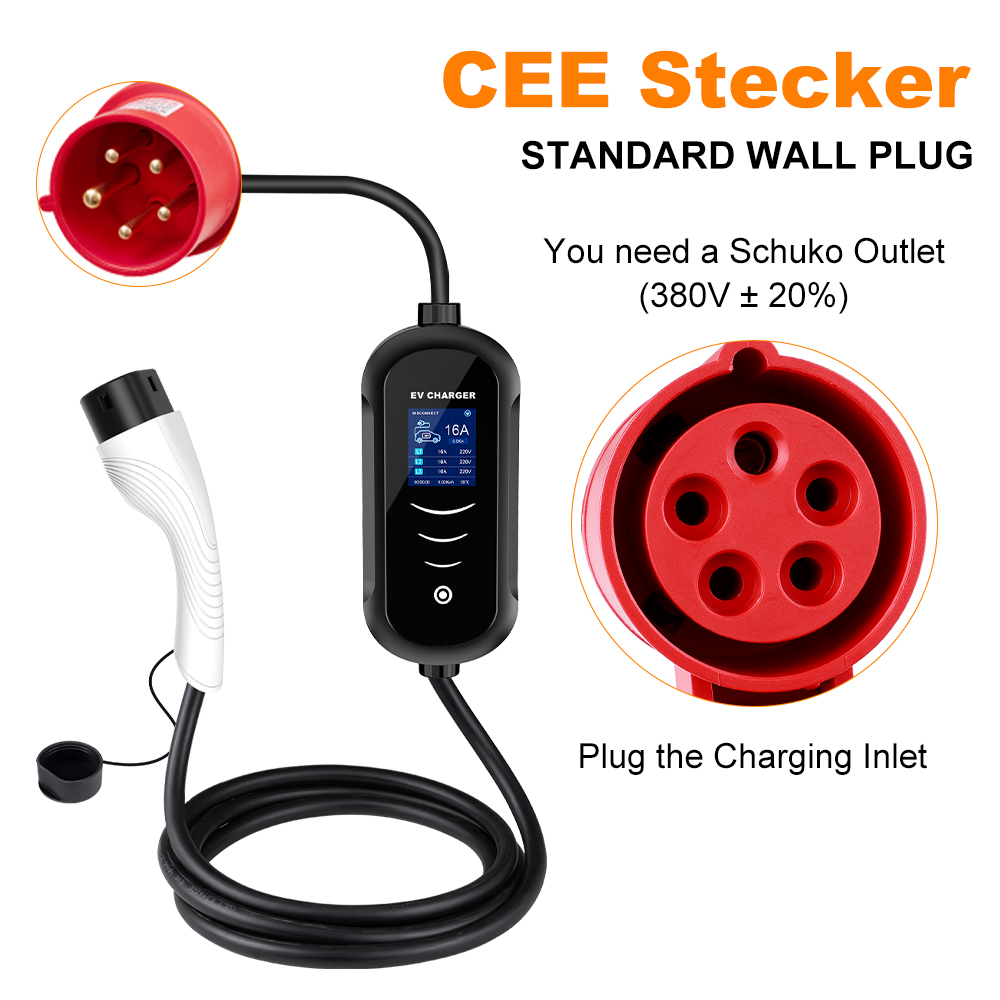 Ipengen 11kw 16a 3 Fase Ev Dra - Portable Ev Charger 32A Type 2 Cee Plug recensie en prijs