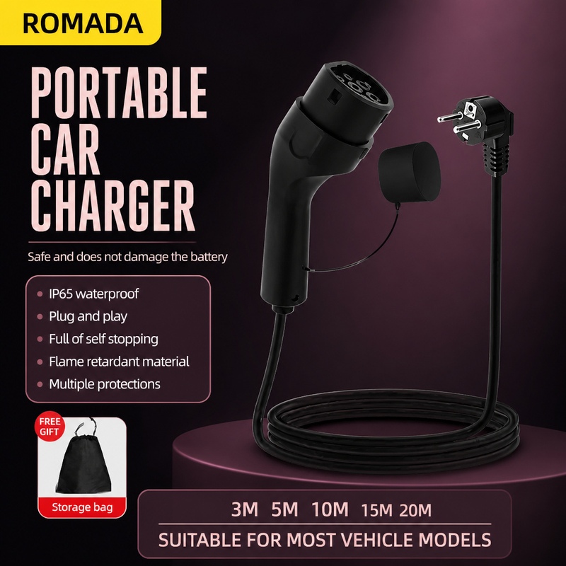 7KW ROMADA 32A Draagbare Oplad - Portable Ev Charger 32A Type 2 Cee Plug recensie en prijs